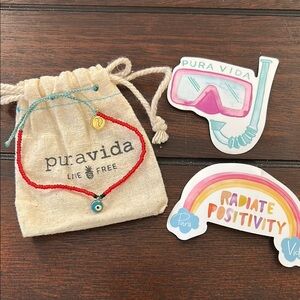 Pura Vida Red Seed Bead Evil Eye Bracelet 🧿❣️